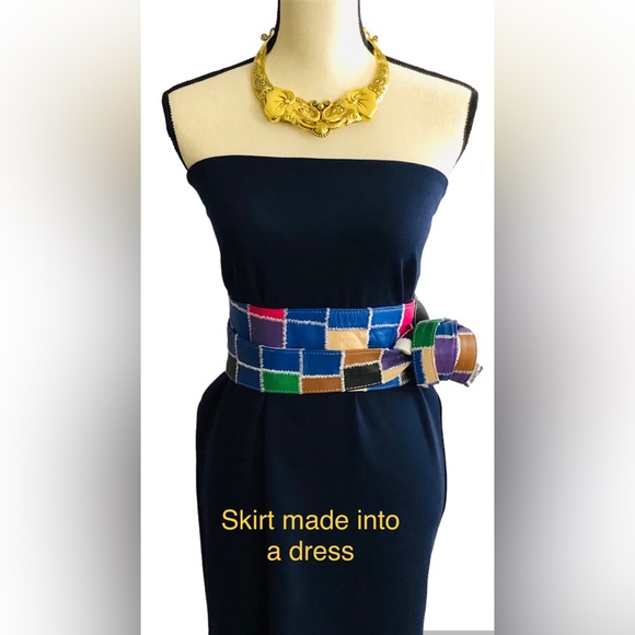 New 7th Avenue Design Studio / New York and Company Navy Blue Top and Skirt Set - Picture 6 of 8